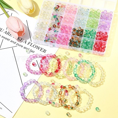 552 шт. 11-х цветные матовые стеклянные бусины DGLA-FS0001-14-1