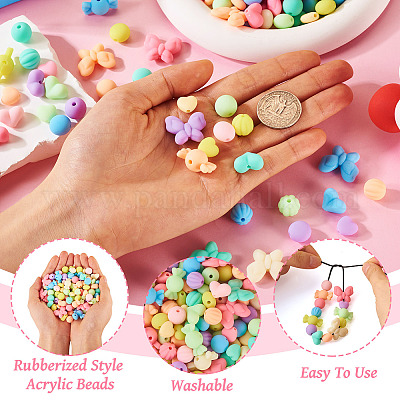 140 г 7 прорезиненных акриловых бусины SACR-TA0001-37-1