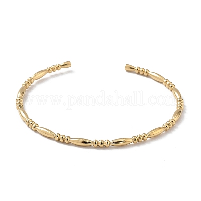 Ионное покрытие (ip) 304 нержавеющая сталь манжеты браслеты для женщин BJEW-Z078-06G-1