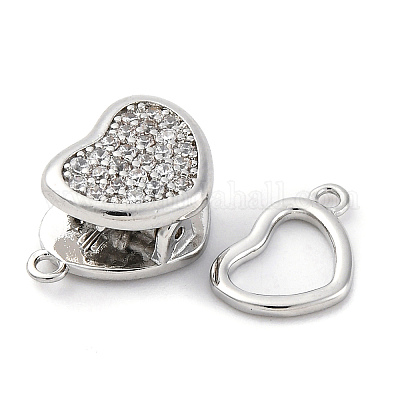 Латунные застежки из прозрачного кубического циркония с микропаве KK-C075-24P-1