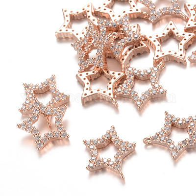 Латунные микро проложить кубического циркония подвески ZIRC-R015-10RG-1