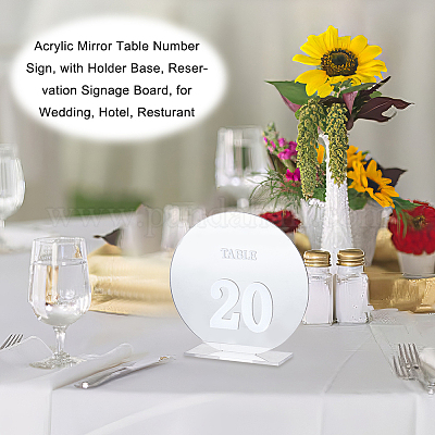 Табличка с номером стола из акрилового зеркала AJEW-WH0258-861A-1