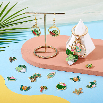 48шт 12 стиля подвески из сплава с эмалью ENAM-TA0002-95C-1