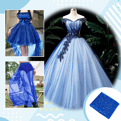 6 ярд полиэстеровой сетчатой ткани со звездным узором DIY-WH0060-94C-1