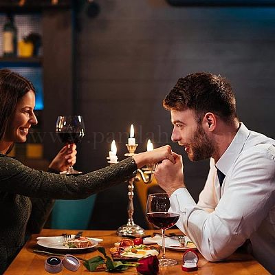 Деревянные коробки для помолвочных колец из орехового дерева CON-WH0072-87-1