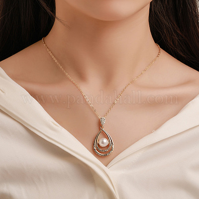 Комплекты из серег-гвоздиков и ожерелий с подвесками из сплава в форме капли и кристаллов со стразами WGE0910-01-1