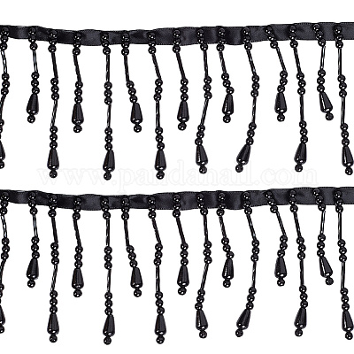 2 ярд полиэстера с пластиковыми бусинами-кисточками в виде искусственных жемчужин OCOR-GF0004-99B-1