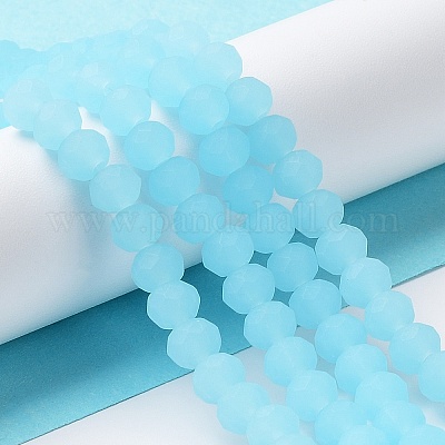 Однотонные стеклянные бусины с имитацией нефрита EGLA-A034-J8mm-MD04-1