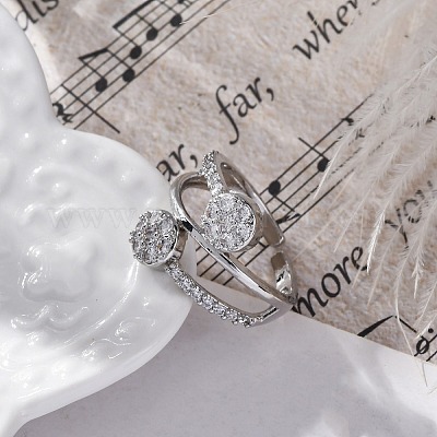 Кольца-манжеты из латуни с микропаве RJEW-G337-35P-1