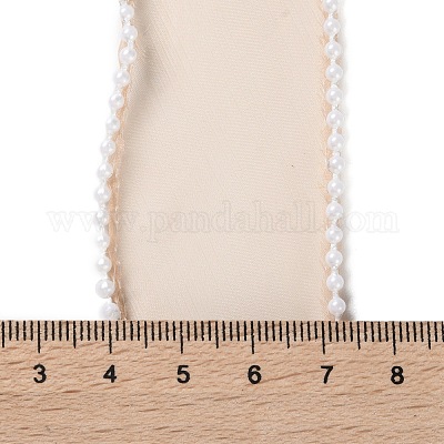 5 ярд сетчатой ленты с жемчужной окантовкой из АБС-пластика для изготовления бантов OCOR-B004-01A-04-1