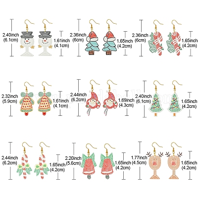 4 шт. рождественские латунные серьги-подвески для женщин EJEW-FS00055-1