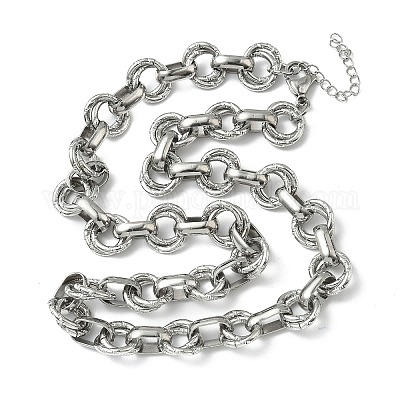 Текстурированные цепочки из двух звеньев из нержавеющей стали 304 NJEW-S453-02P-C-1