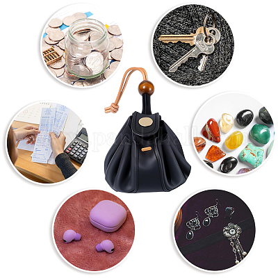 Кошельки для монет из коровьей кожи с завязками&nbsp;AJEW-WH20049-45C-1