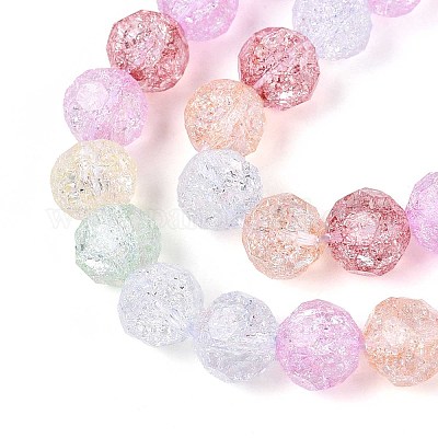 Прозрачные треск стекла бисер нитей GLAA-N053-10mm-01-1