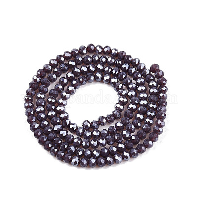 Стеклянные бусины с гальваническим покрытием  EGLA-A044-P2mm-A11-1