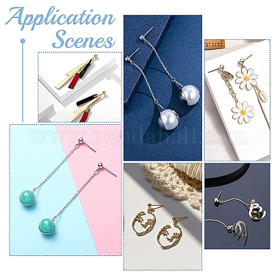 100 шт. фурнитура для сережек-гвоздиков из нержавеющей стали 304 DIY-UN0004-36-1