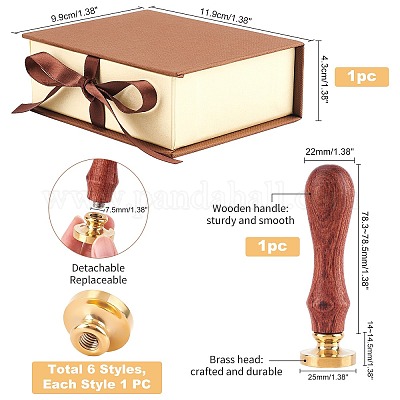 Ручка из дерева груши в стиле 8 шт. AJEW-PH0001-78D-1