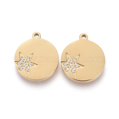 Шармы из хирургической нержавеющей стали 316 с микропаве из прозрачного кубического циркония STAS-I164-035G-1