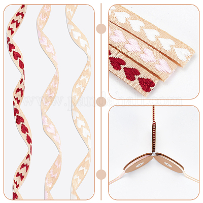 3 рулон 3-х цветной плоской полиэстеровой ленты ко Дню святого Валентина OCOR-NB0001-82-1