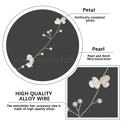 Ободки для невесты из искусственного жемчуга с полиэстером и смолой OHAR-WH20010-07S-1