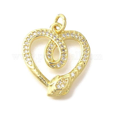 Латунные микропаве прозрачные подвески с фианитом KK-M297-32G-1