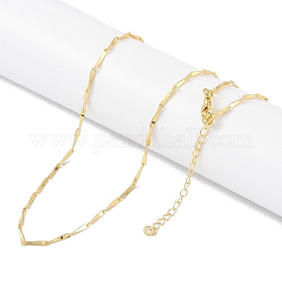 Латунь цепи ожерелья NJEW-P309-07G-1