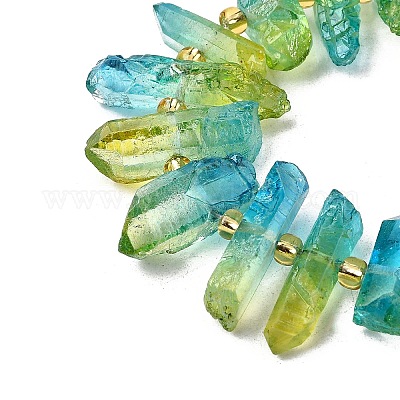 Гальванические природный кристалл кварца бусы пряди G-F800-D12-1