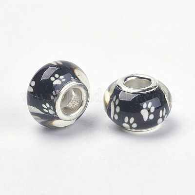 Отпечатки собачьих лап с большими отверстиями узор из смолы европейские бусины X-OPDL-Q128-12J-1
