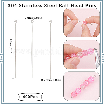 400 шт. штифты с шаровой головкой из нержавеющей стали 304 STAS-SC0007-80-1