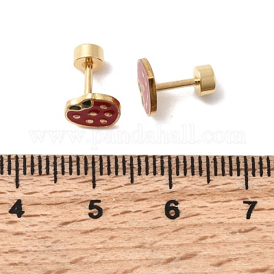 Серьги-гвоздики из нержавеющей стали 304 EJEW-F396-02C-G-1