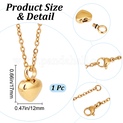 Ожерелье из урны с прахом из нержавеющей стали NJEW-CN0001-03G-1