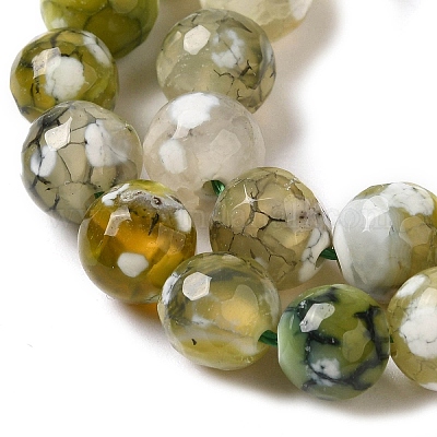 Нити окрашенных и нагретых натуральных агатовых бус с огненным кракелюром G-P539-B01-22-1