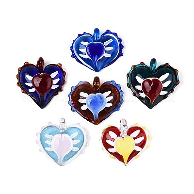 Подвески лэмпворк ручной работы LAMP-T024-02M-1