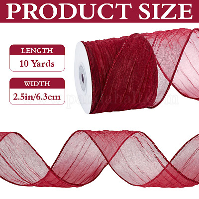 Полиэстер органза ленты SRIB-WH0011-357B-1