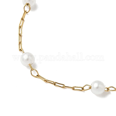 АБС имитация жемчуга бисерные цепочки браслеты изготовление AJEW-JB01351-1