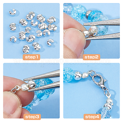 400 шт. Латунные крышки для обжимных бусин KK-DC0004-78S-1