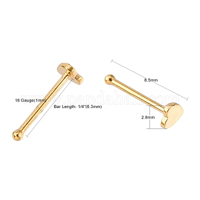 Носовые штифты из нержавеющей стали 304 X-AJEW-L056-04G-1
