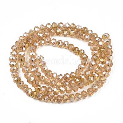 Стеклянные бусины с гальваническим покрытием  EGLA-A034-T1mm-B23-1