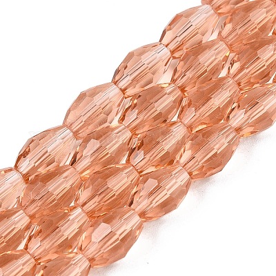 Прозрачные стеклянные бусины EGLA-A037-T6x8mm-D06-1