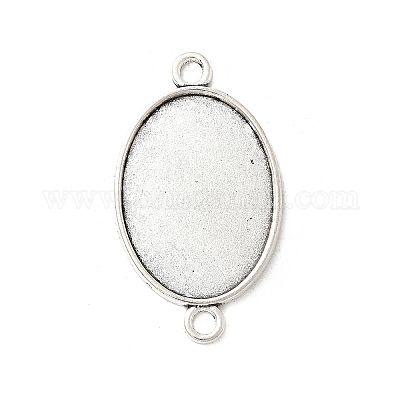 Старинное серебро тибетский стиль сплава параметров соединителя плоский овал кабошон X-TIBE-M022-05AS-1