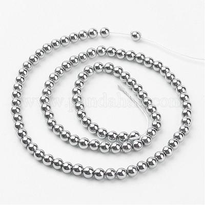 Нити немагнитных синтетических гематитовых бусин с вакуумным покрытием pvd G-D010-1-1
