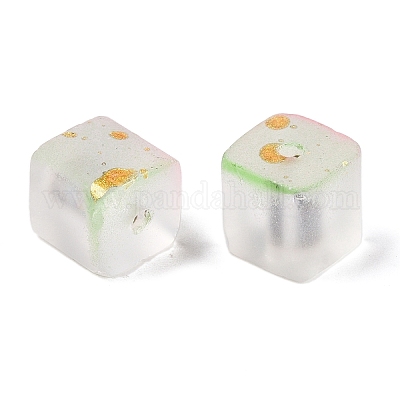 Матовые стеклянные бусины с золотистой блестящей пудрой X1-DGLA-NH001-8mm-01E-1