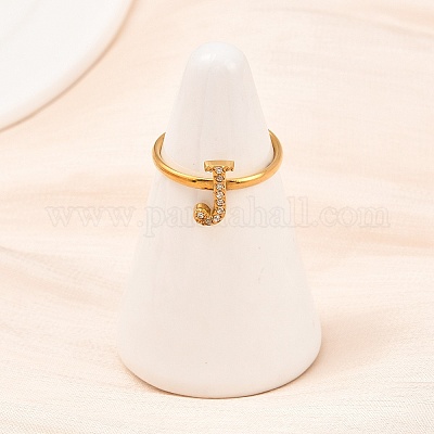 Открытые кольца-манжеты из нержавеющей стали 304 с микропаве из кубического циркония RJEW-D336-01G-03-1