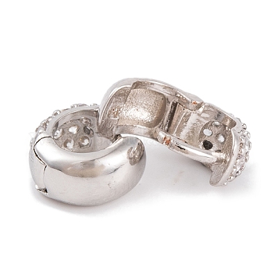 Серьги из латуни с фианитом EJEW-S219-12P-04-1