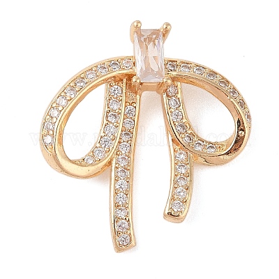 Латунные микропаве прозрачные подвески с фианитом KK-N256-18G-1