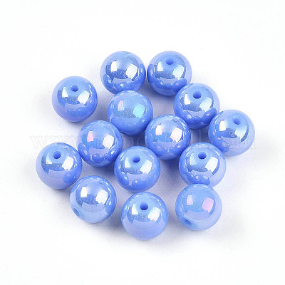 Гальванизированные стеклянные жемчужные бусины EGLA-T021-14C-05-1