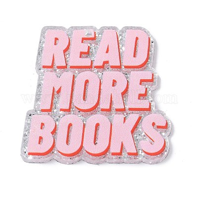 Подвески из акрила с принтом на тему чтения OACR-E042-02E-1