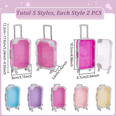 10 шт. 5-цветные чемоданы из прозрачного АБС-пластика CON-UN0001-04-1