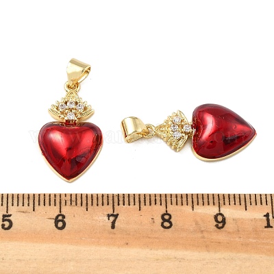 Латунные микропаве прозрачные подвески с фианитом KK-R229-05G-1