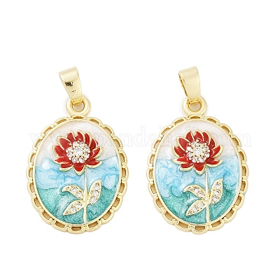 Латунные микропаве прозрачные подвески с фианитом KK-L235-05C-G-1